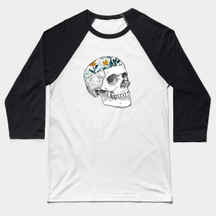 Flower Skull Baseball T-Shirt